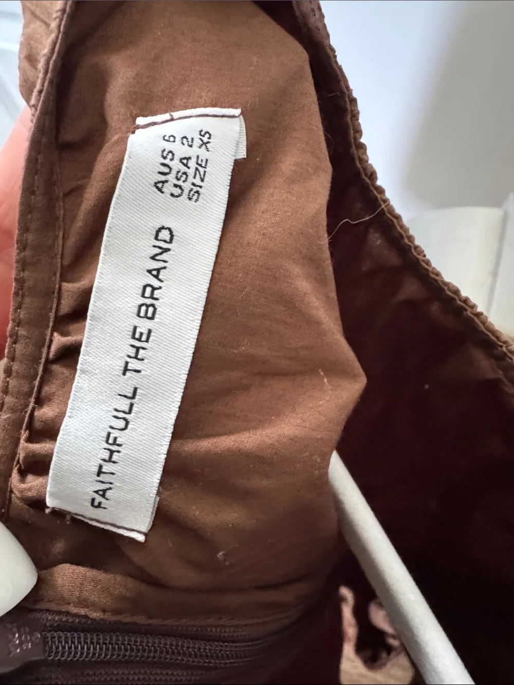 Faithfull the Brand Brown Cutout Short Dress